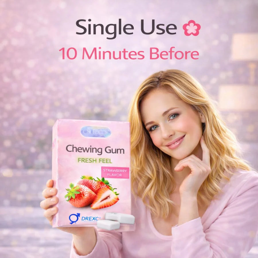 DUREX STRAWBERRY 16 Pices ALL FLAVOURS CHEWING GUM LONG TIME FOR MALE & FEMALE